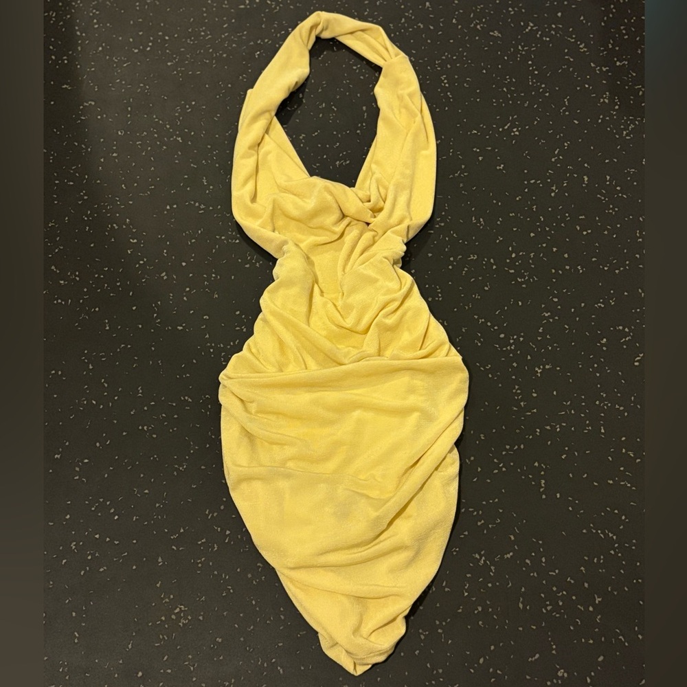 Fashion Nova Yellow Halter Neck mini Dress